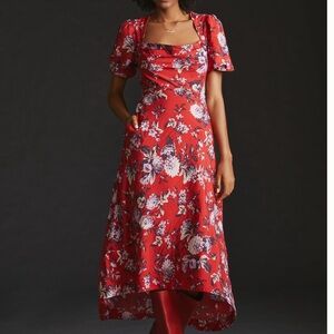 Anthropologie Scarlet Floral Maxi Dress